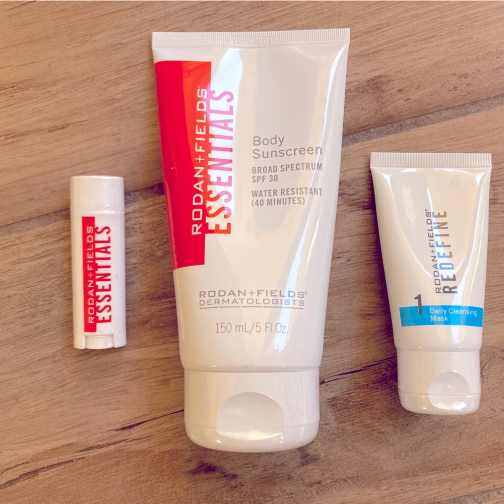 NEW Rodan + Fields Essentials Body Sunscreen SPF 30 and Lip Shield SPF 25